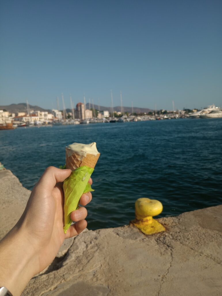 A pistachio ice cream