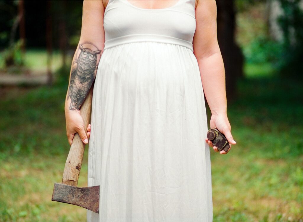 A woman with an axe